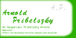 arnold pribelszky business card